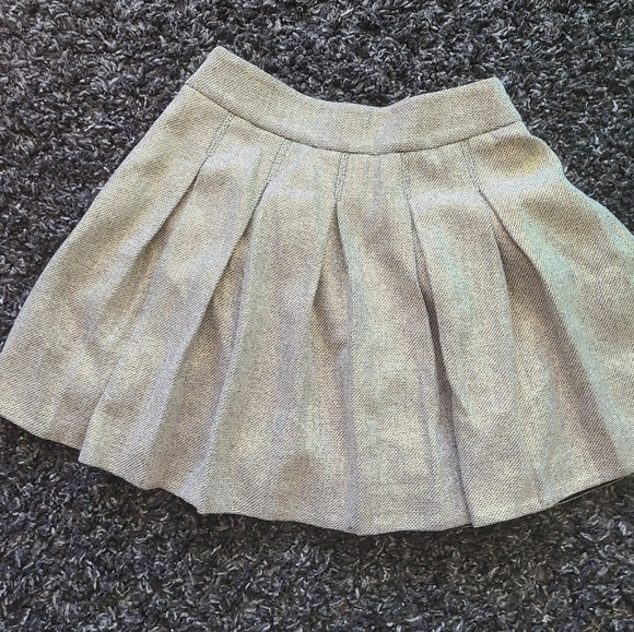 BEBE TWEED GOLD METALLIC SKIRT - Picture 2 of 7
